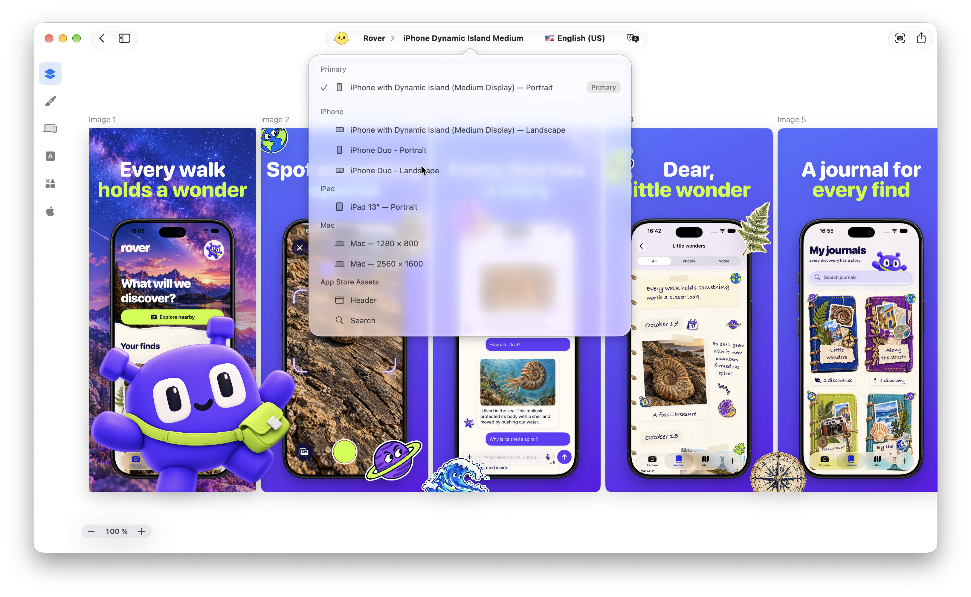 Dropdown Screenshots Specs - Shipper - Apple Requirements